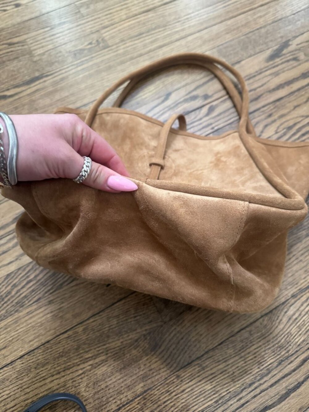 Oliveve OLIVEVE Ellis Hobo Tote Bag Pane Italian Leather Suede - Picture 4 of 9